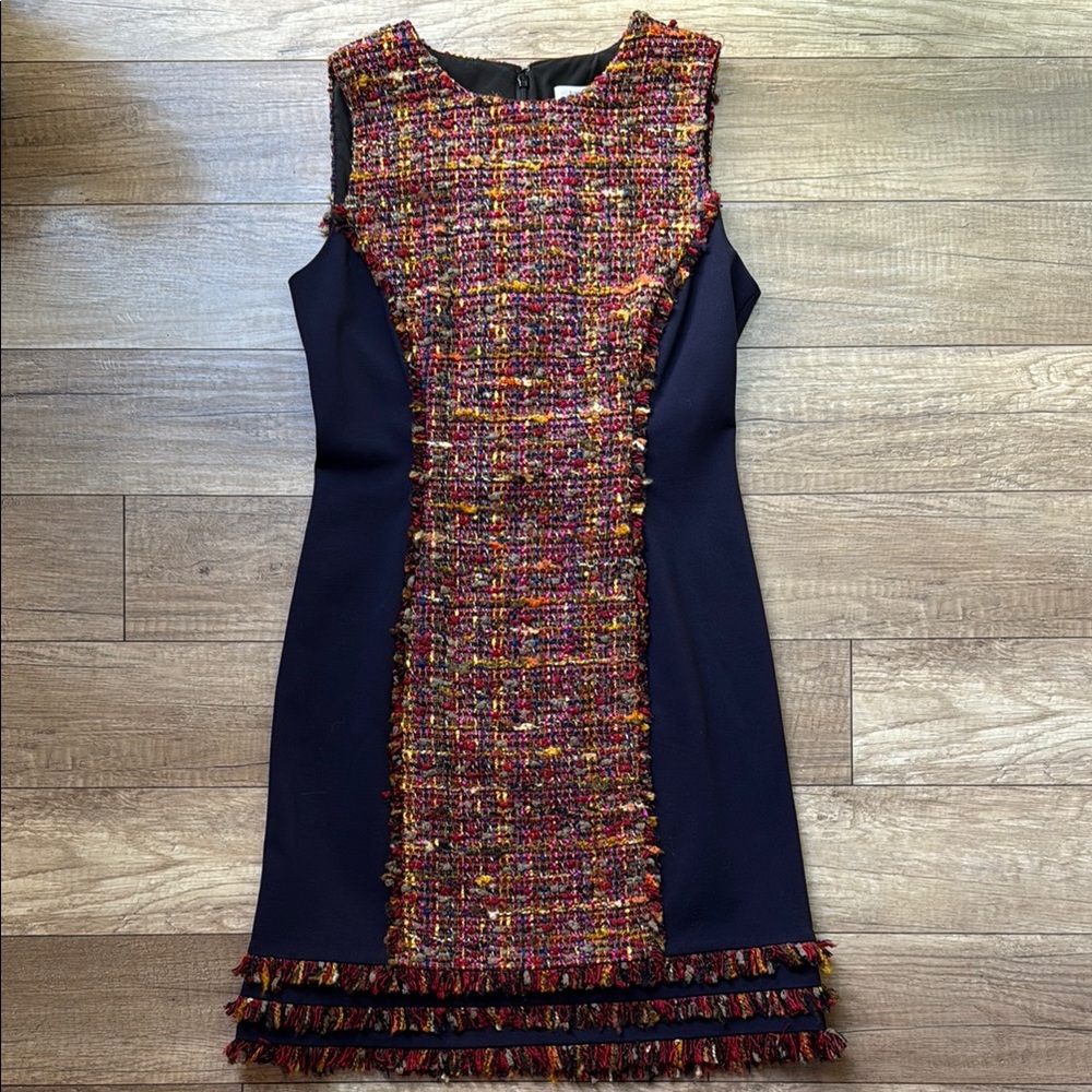 Diane Von Furstenberg Blue and Red Sheath Mini Dress